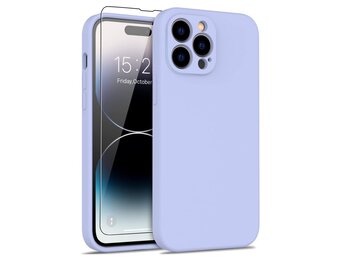 Lunso - iPhone 15 Pro - Hoesje Flexibel silicone Backcover - Lila