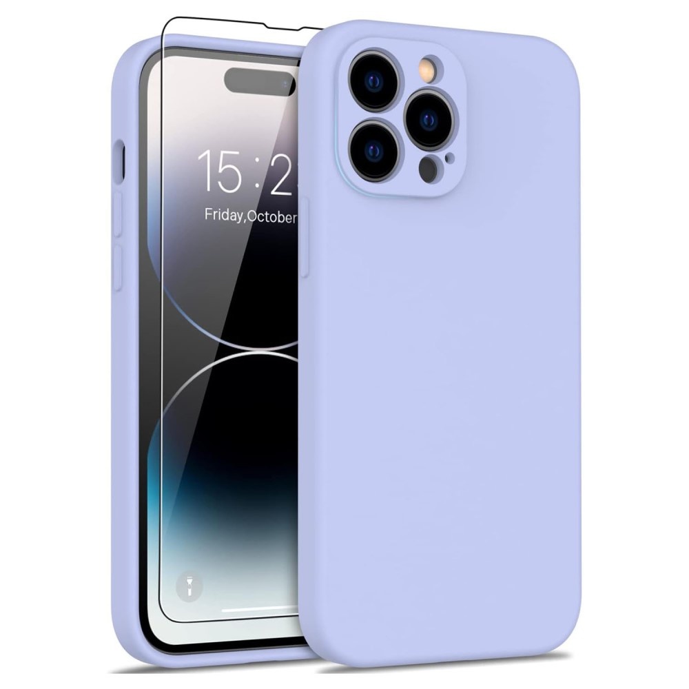 Lunso - iPhone 15 Pro - Hoesje Flexibel silicone Backcover - Lila