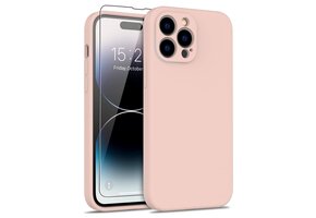 Lunso - iPhone 15 Pro - Hoesje Flexibel silicone Backcover - Lichtroze