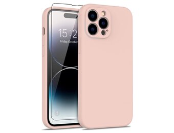 Lunso - iPhone 15 Pro - Hoesje Flexibel silicone Backcover - Lichtroze