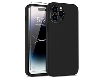 Lunso - iPhone 15 Pro - Hoesje Flexibel silicone Backcover - Zwart