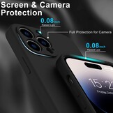 iPhone 15 Pro Hoesje Flexibel silicone Backcover - Zwart + Gratis beschermglas