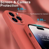 iPhone 15 Pro Hoesje Flexibel silicone Backcover - Rood + Gratis beschermglas