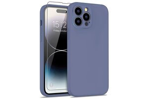 Lunso - iPhone 15 Pro - Hoesje Flexibel silicone Backcover - Lavendel