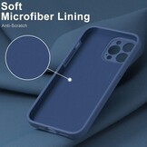 iPhone 15 Pro Hoesje Flexibel silicone Backcover - Donkerblauw + Gratis beschermglas