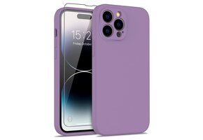 Lunso - iPhone 15 Pro - Hoesje Flexibel silicone Backcover - Paars