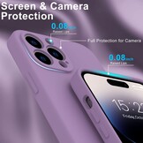 iPhone 15 Pro Hoesje Flexibel silicone Backcover - Paars + Gratis beschermglas