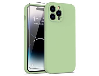 Lunso - iPhone 15 Pro - Hoesje Flexibel silicone Backcover - Lime Groen