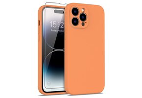 Lunso - iPhone 15 Pro Max - Hoesje Flexibel silicone Backcover - Oranje