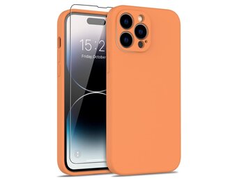 Lunso - iPhone 15 Pro Max - Hoesje Flexibel silicone Backcover - Oranje