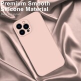iPhone 15 Pro Max Hoesje Flexibel silicone Backcover - Lichtroze + Gratis beschermglas