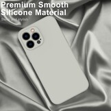 iPhone 15 Pro Max Hoesje Flexibel silicone Backcover - Beige + Gratis beschermglas