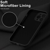 iPhone 15 Pro Max Hoesje Flexibel silicone Backcover - Zwart + Gratis beschermglas