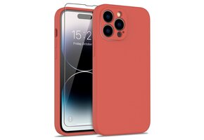 Lunso - iPhone 15 Pro Max - Hoesje Flexibel silicone Backcover - Rood