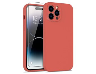 Lunso - iPhone 15 Pro Max - Hoesje Flexibel silicone Backcover - Rood