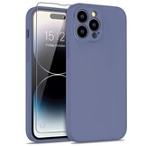 iPhone 15 Pro Max Hoesje Flexibel silicone Backcover - Lavendel + Gratis beschermglas