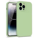 iPhone 15 Pro Max Hoesje Flexibel silicone Backcover - Lime Groen + Gratis beschermglas