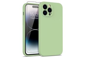 Lunso - iPhone 15 Pro Max - Hoesje Flexibel silicone Backcover - Lime Groen