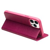 iPhone 15 Pro leren bookcase hoes - Croco Roze