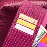 iPhone 15 Plus leren bookcase hoes - Croco Roze