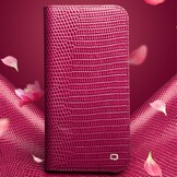 iPhone 15 Plus leren bookcase hoes - Croco Roze