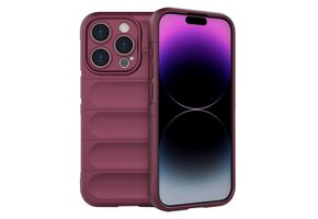Lunso - iPhone 15 Pro Max - Hoesje Rugged TPU Backcover - Bordeaux Rood