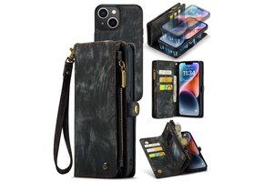 Caseme - Vintage 2 in 1 portemonnee hoes - iPhone 14 Plus - Zwart