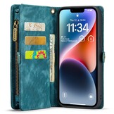 iPhone 14 Plus  Vintage 2 in 1 portemonnee hoes Blauw