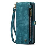 iPhone 14 Plus  Vintage 2 in 1 portemonnee hoes Blauw