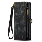 iPhone 14  Vintage 2 in 1 portemonnee hoes Zwart