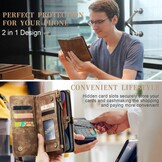 iPhone 14 Vintage 2 in 1 portemonnee hoes Bruin- Copy