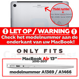 MacBook Air 13 inch (2010-2017) cover hoes - Mat Donkerblauw