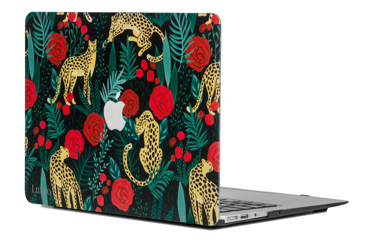 Lunso Leopard Roses cover hoes voor de MacBook Pro 13 inch (2012-2015)