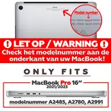 MacBook Pro 16 inch M1/M2 (2021-2023) cover hoes Glanzend Zwart
