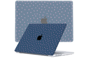Lunso MacBook Pro 14 inch (2021-2024) cover hoes - case - Purple Pips-