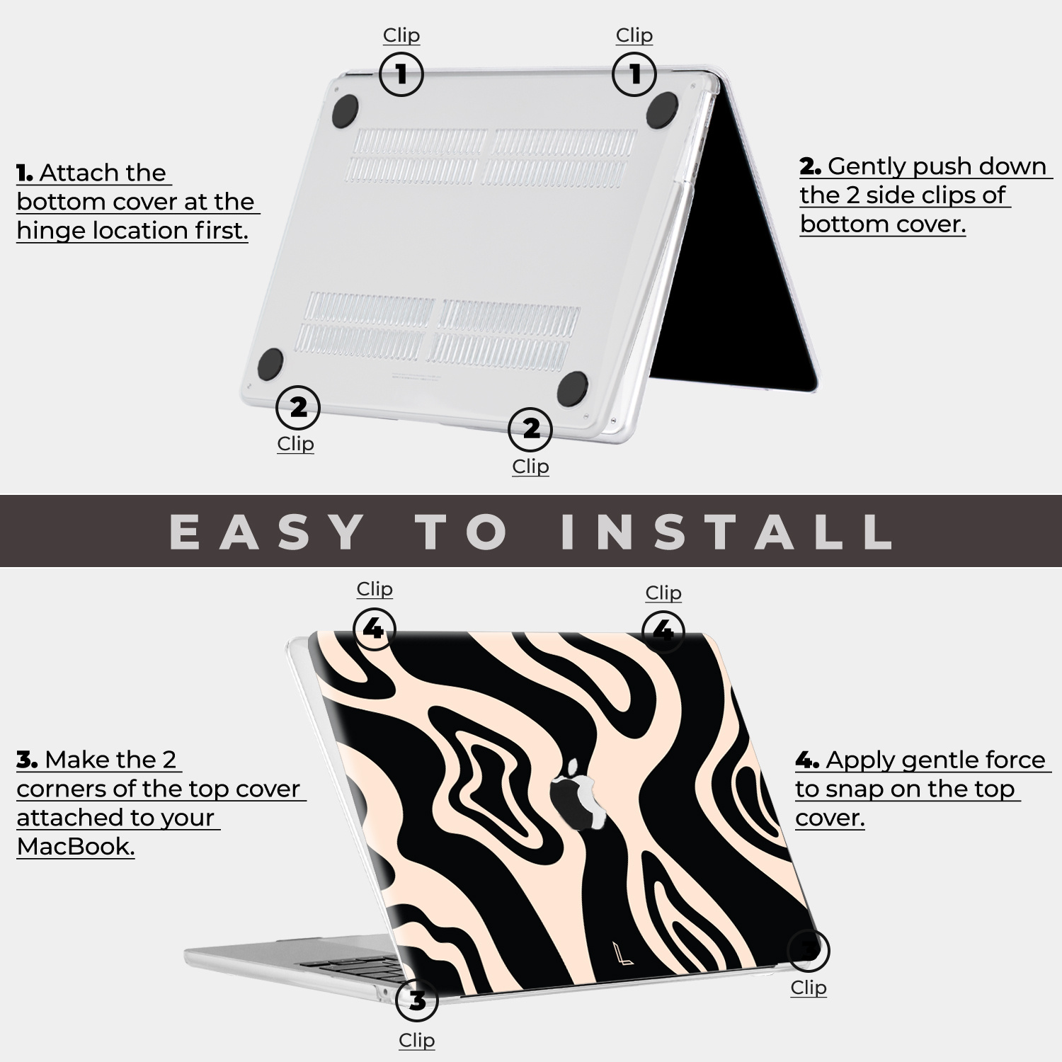 MacBook Air 15 inch (2023-2026) cover hoes case - Vanilla Swirl