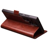 Samsung Galaxy S24 Ultra leren bookcase hoes - Bruin