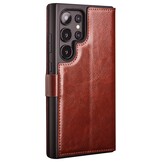 Samsung Galaxy S24 Ultra leren bookcase hoes - Bruin