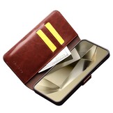 Samsung Galaxy S24 leren bookcase hoes - Bruin