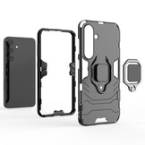 Samsung Galaxy S24 Armor backcover hoes met ringhouder - Zwart
