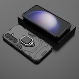 Samsung Galaxy S24 Armor backcover hoes met ringhouder - Zwart