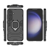 Samsung Galaxy S24 Armor backcover hoes met ringhouder - Zwart