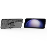 Samsung Galaxy S24 Armor backcover hoes met ringhouder - Zwart