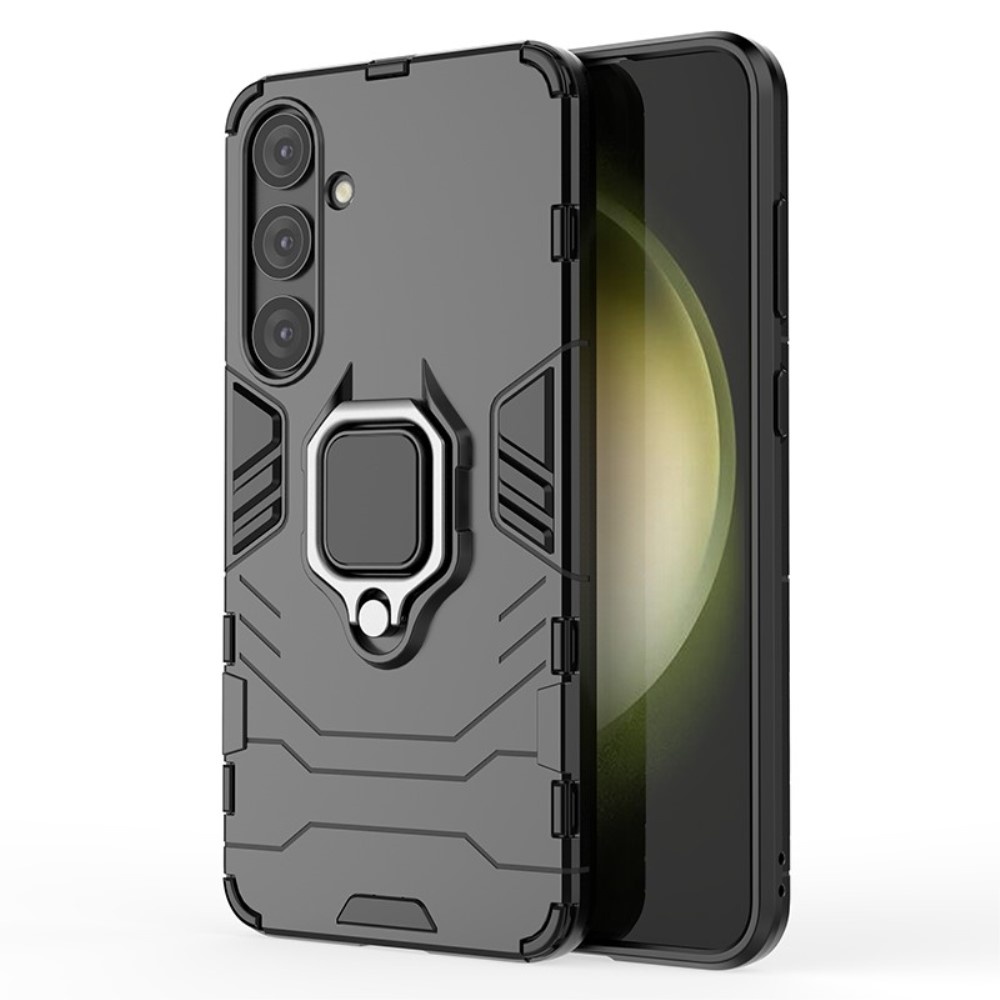 Samsung Galaxy S24 Plus Armor backcover hoes met ringhouder - Zwart