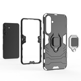 Samsung Galaxy S24 Plus Armor backcover hoes met ringhouder - Zwart