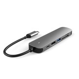 Adapter universeel van USB-C naar USB 3.0, 2.0, USB-C, HDMI en TF/SD kaart