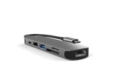 Lunso - Universele USB-C naar USB 3.0 / 2.0, USB-C en HDMI aluminium adapter - Zilver