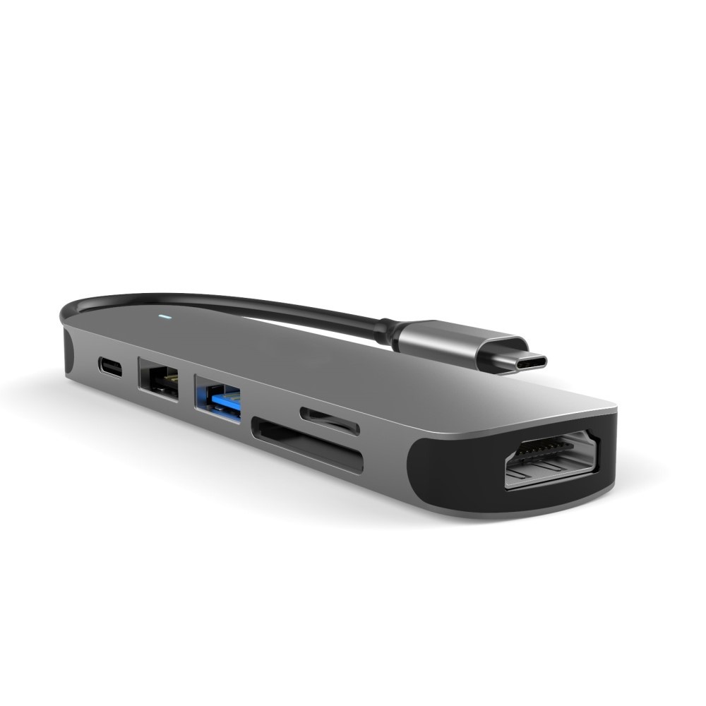 Adapter universeel van USB-C naar USB 3.0, 2.0, USB-C, HDMI en TF/SD kaart