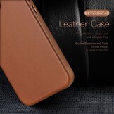 iPhone 13 Leren Backcover hoesje - Cognac
