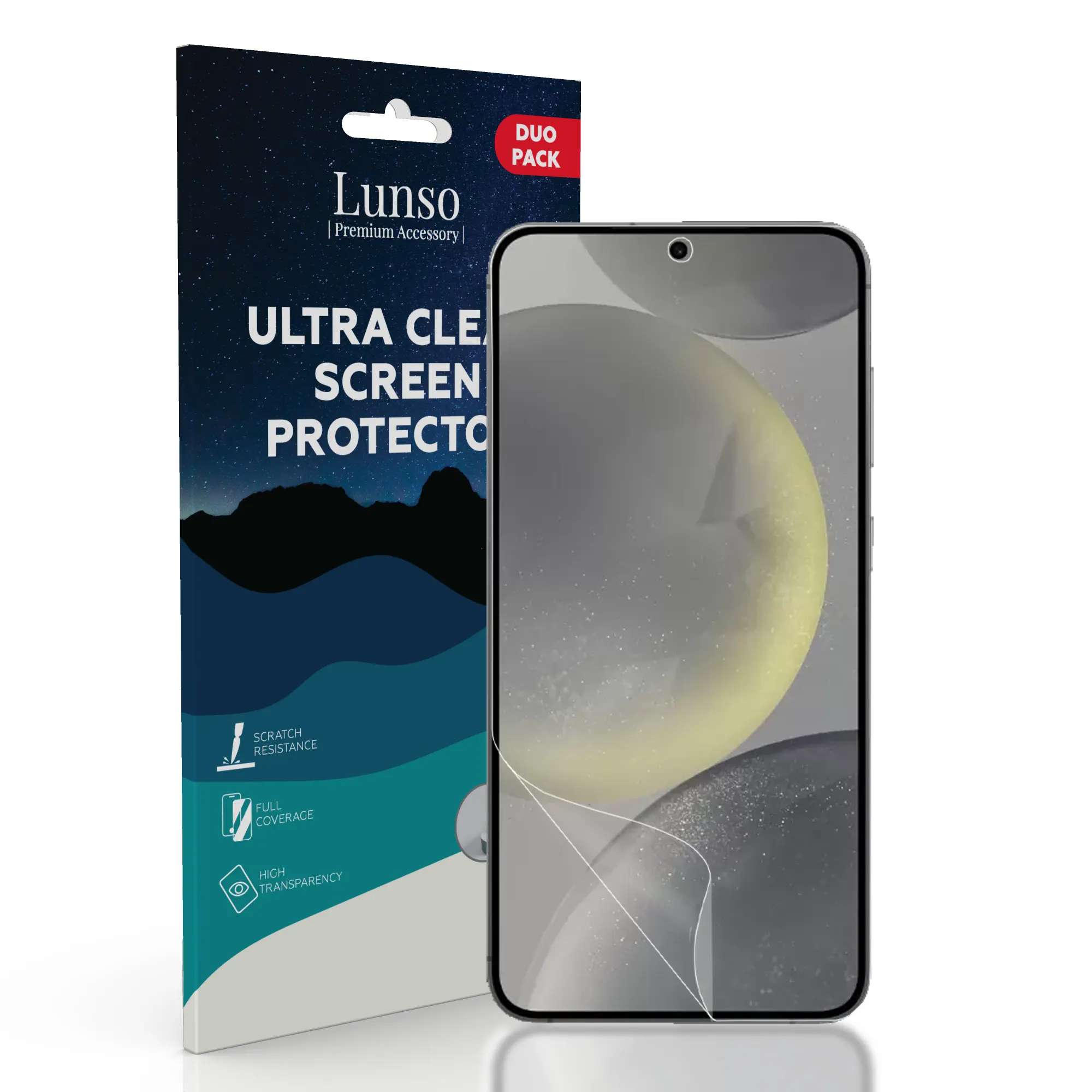 Lunso Samsung Galaxy S24 Duo Pack (2 stuks) Beschermfolie - Full Cover Screenprotector